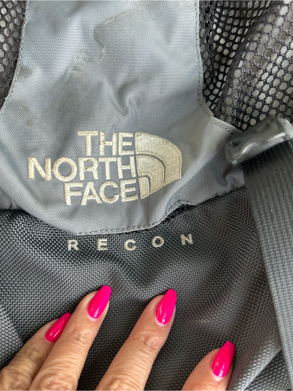The North Face Gray and Black Backpack with Mesh Pockets - Picture 8 of 11